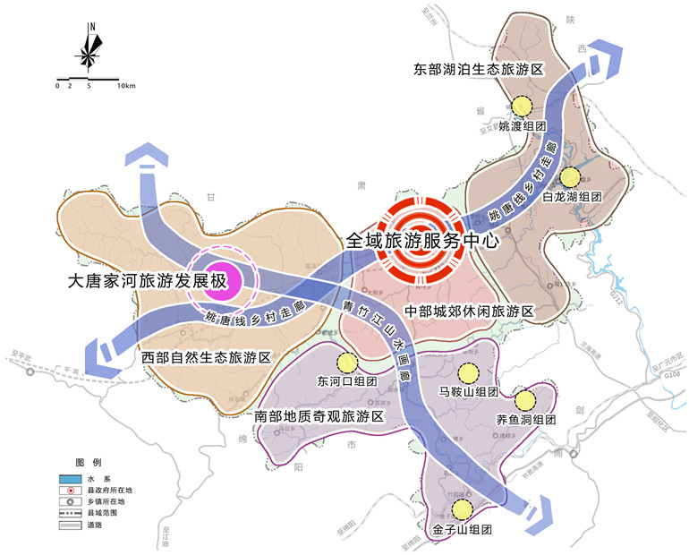 青川县全域生态旅游目的地规划空间布局图